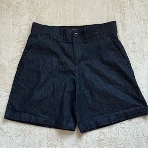Lee Women's Mid Rise 7" Utility Shorts Dark Denim Wash Size 6 Medium